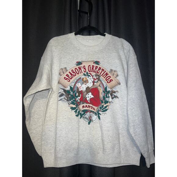 Ugly Christmas Sweater Xmas Sweatshirt Crewneck Size Large Vintage - Picture 1 of 2